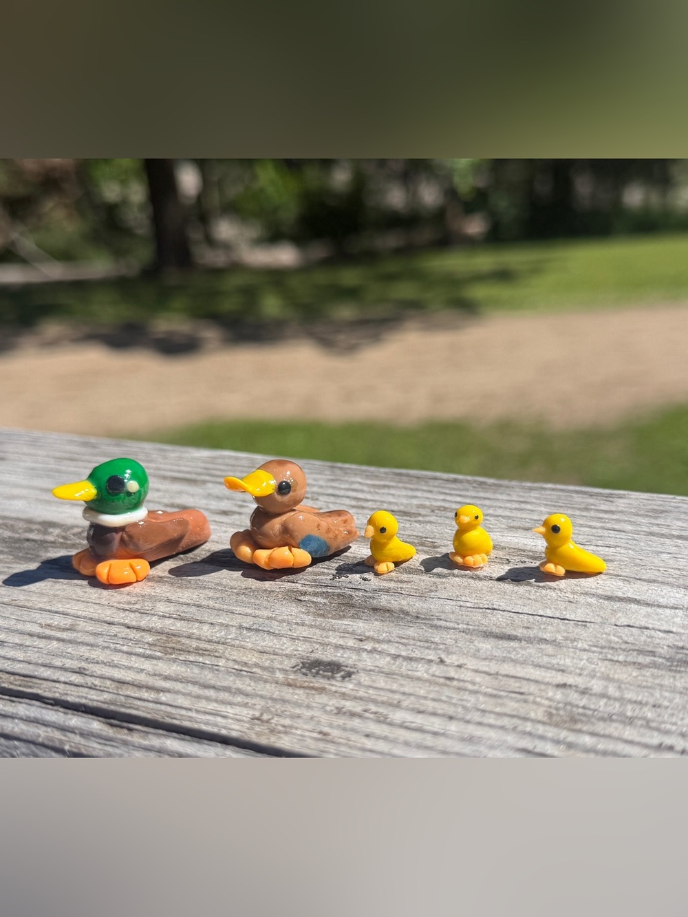 Handmade mini mallard family